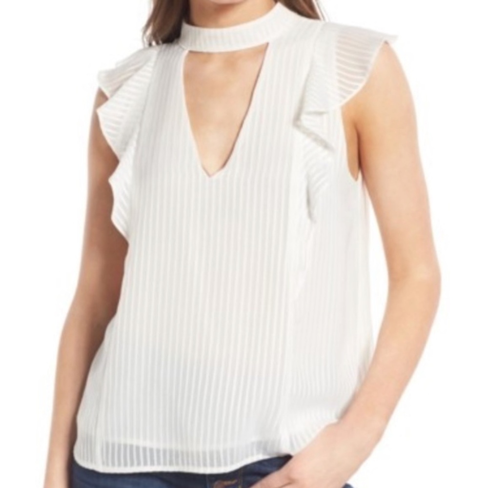 ASTR the Label Ruffle Sleeve Choker Top